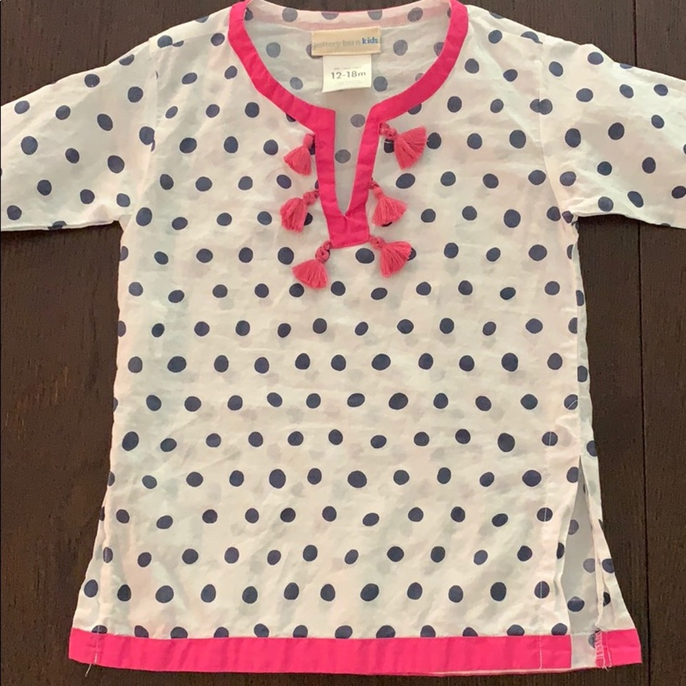 Pottery Barn Kids Polka Dot Swim Coverup 12-18 Mo